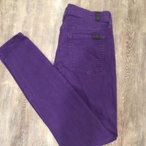 7 for all mankind purple skinny jeans